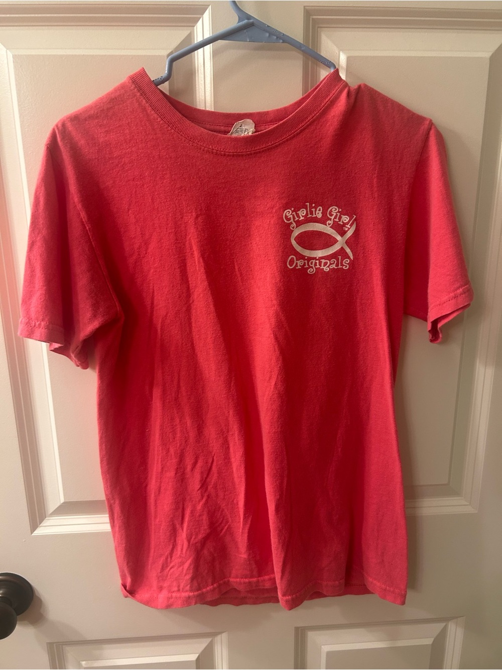 Women’s Girlie Girl Originals Coral Logo Tee Size Smallish